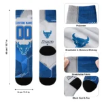 Buffalo Bulls Socks Custom Geometric Tech Royal Blue Best Selling