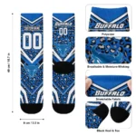 Buffalo Bulls Socks Custom Leopard Print Royal Blue Black Best Selling