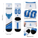 Buffalo Bulls Socks Custom Nautical Icons Royal Blue White Best Selling