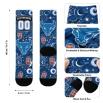Buffalo Bulls Socks Custom Scattered Icons Royal Blue Best Selling