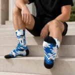 Buffalo Bulls Socks Custom Woodland Camo Royal Blue Best Selling