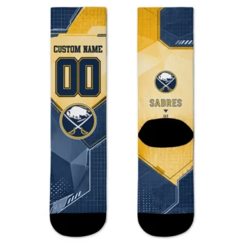 Buffalo Sabres Socks Custom Geometric Tech Navy Blue Best Selling