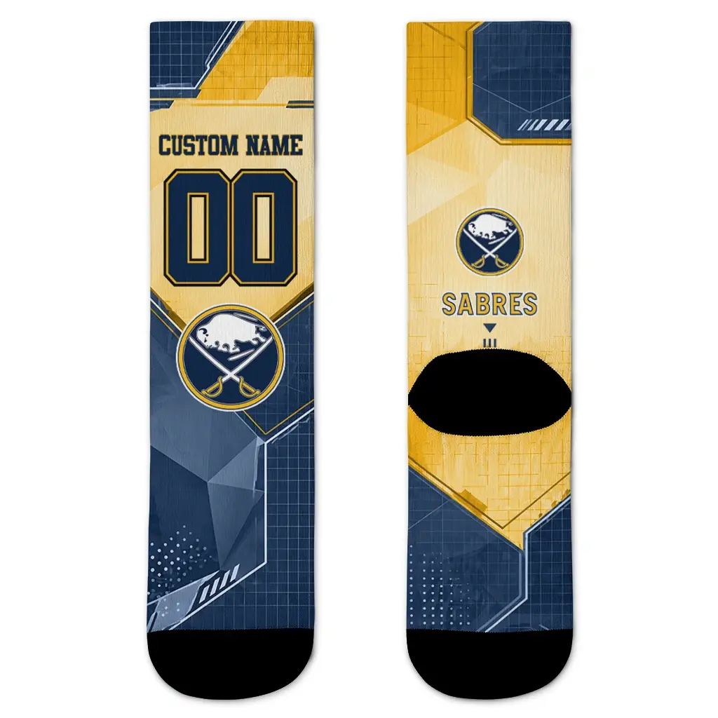 Buffalo Sabres Socks Custom Geometric Tech Navy Blue Best Selling Buffalo Sabres Socks Custom Geometric Tech Navy Blue Best Selling