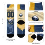 Buffalo Sabres Socks Custom Geometric Tech Navy Blue Best Selling