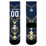 Buffalo Sabres Socks Customized Argyle Pattern Navy Blue Best Selling