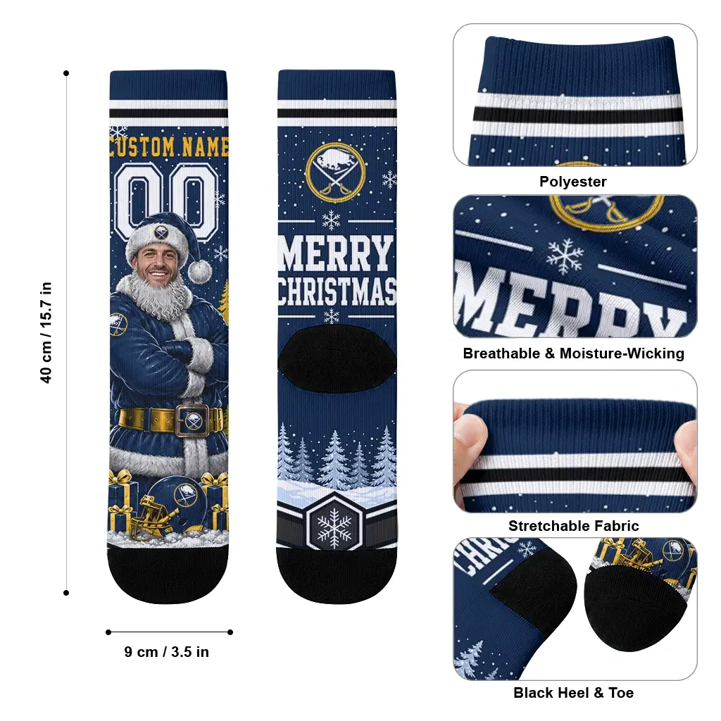 Buffalo Sabres Socks Customized Snowy Scene Navy Blue White High Quality Buffalo Sabres Socks Customized Snowy Scene Navy Blue White High Quality