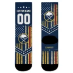 Buffalo Sabres Socks Customized Star Stripes Navy Blue White Best Selling