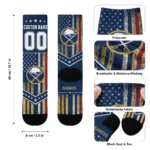 Buffalo Sabres Socks Customized Star Stripes Navy Blue White Best Selling