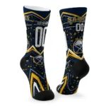 Buffalo Sabres Socks Personalized Leopard Print Navy Blue Black Best Selling