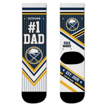 Buffalo Sabres Socks - Personalized Pinstripe Chevron Navy Blue White