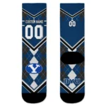 Byu Cougars Socks Personalized Argyle Pattern Blue Best Selling