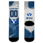 Byu Cougars Socks Personalized Geometric Tech Blue Best Selling