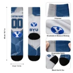 Byu Cougars Socks Personalized Geometric Tech Blue Best Selling
