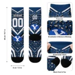 Byu Cougars Socks Personalized Leopard Print Blue Black Best Selling