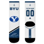 Byu Cougars Socks Personalized Nautical Icons Blue White Best Selling