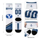 Byu Cougars Socks Personalized Nautical Icons Blue White Best Selling