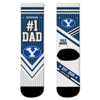 Byu Cougars Socks Personalized Pinstripe Chevron Blue White Best Selling