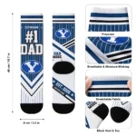 Byu Cougars Socks Personalized Pinstripe Chevron Blue White Best Selling