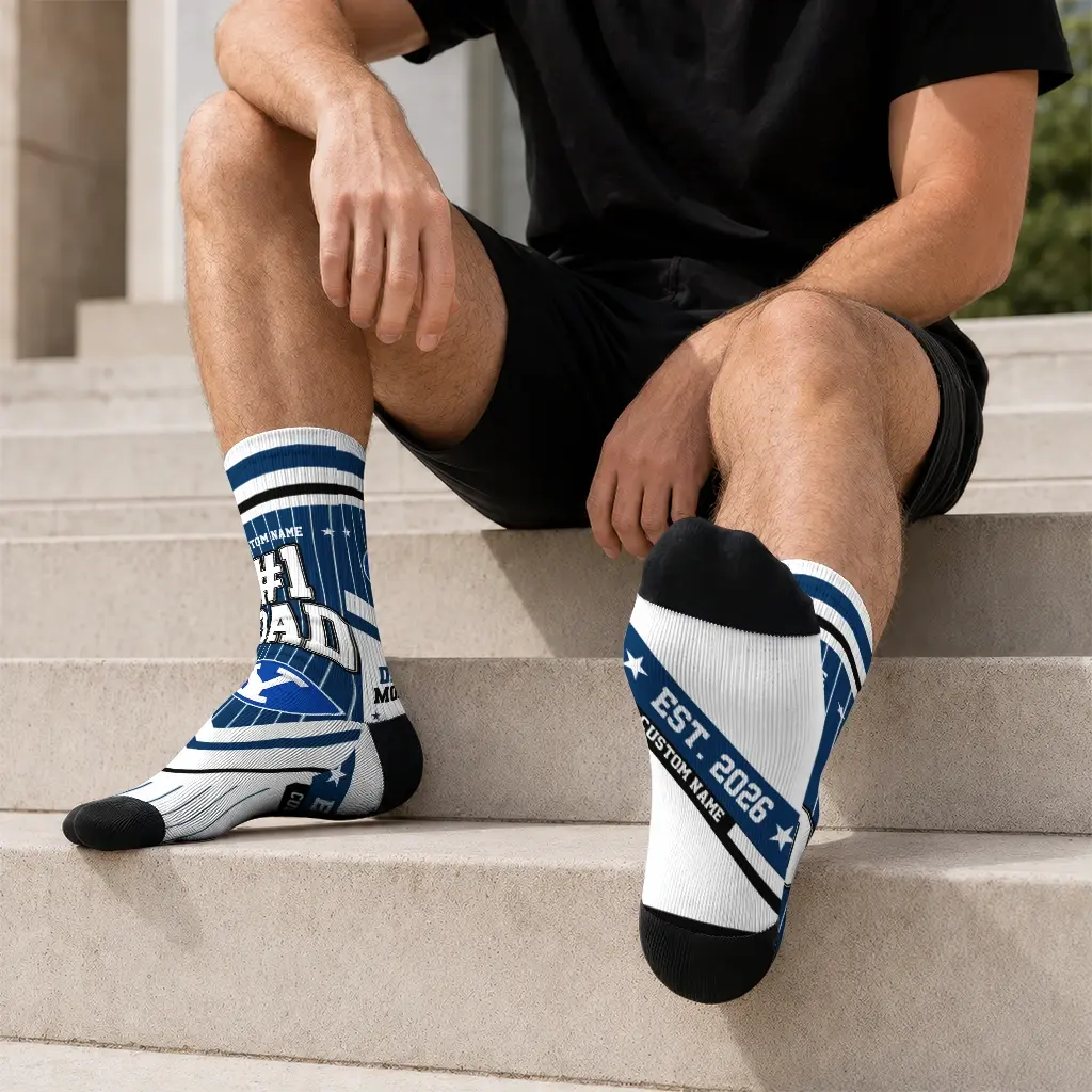 Byu Cougars Socks Personalized Pinstripe Chevron Blue White Latest Model Byu Cougars Socks Personalized Pinstripe Chevron Blue White Latest Model
