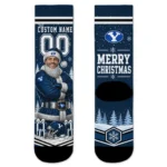 Byu Cougars Socks Personalized Snowy Scene Blue White Best Selling