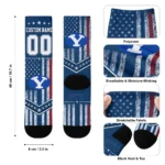 Byu Cougars Socks Personalized Star Stripes Blue White Best Selling