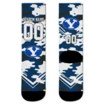 Byu Cougars Socks Personalized Woodland Camo Blue Best Selling