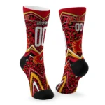 Calgary Flames Socks Custom Leopard Print Red Black Best Selling