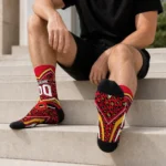 Calgary Flames Socks Custom Leopard Print Red Black Best Selling
