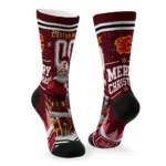 Calgary Flames Socks Personalized Snowy Scene Red White Best Selling