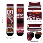 Calgary Flames Socks Personalized Snowy Scene Red White Best Selling