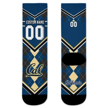 California Golden Bears Socks Custom Argyle Pattern Blue Best Selling