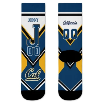 California Golden Bears Socks Custom Arrow Blocks Blue Best Selling