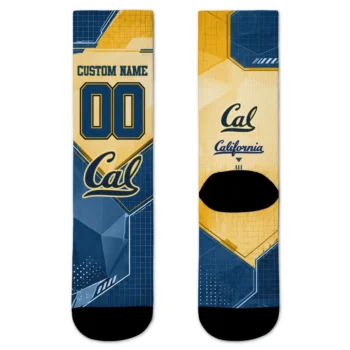 California Golden Bears Socks Custom Geometric Tech Blue Best Selling