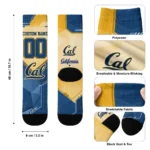 California Golden Bears Socks Custom Geometric Tech Blue Best Selling