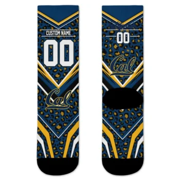 California Golden Bears Socks Custom Leopard Print Blue Black Best Selling