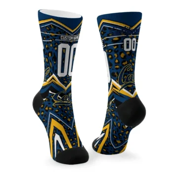 California Golden Bears Socks Custom Leopard Print Blue Black Fashion Forward