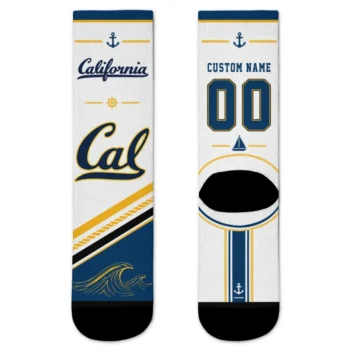 California Golden Bears Socks Custom Nautical Icons Blue White Best Selling