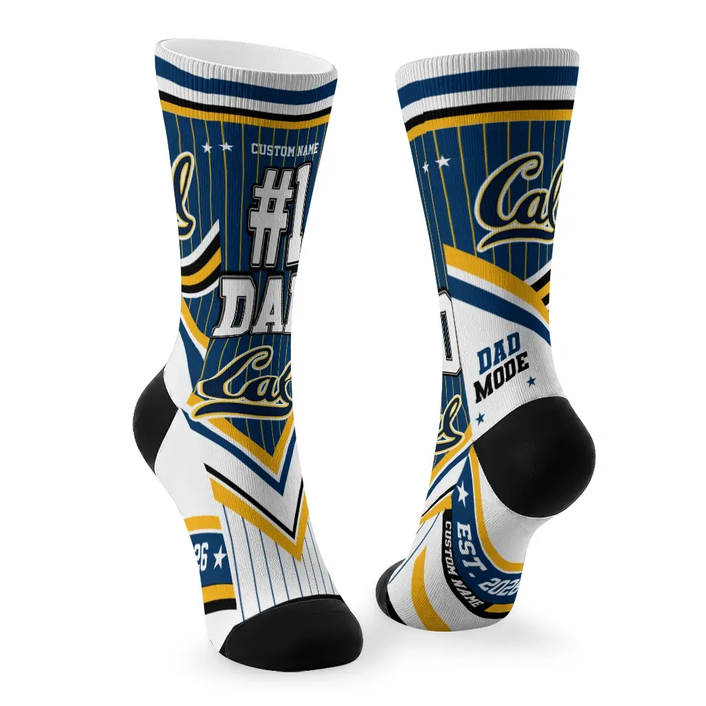 California Golden Bears Socks Custom Pinstripe Chevron Blue White Fashion Forward California Golden Bears Socks Custom Pinstripe Chevron Blue White Fashion Forward