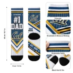 California Golden Bears Socks Custom Pinstripe Chevron Blue White Best Selling