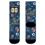California Golden Bears Socks Custom Scattered Icons Blue Best Selling