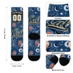 California Golden Bears Socks Custom Scattered Icons Blue Best Selling