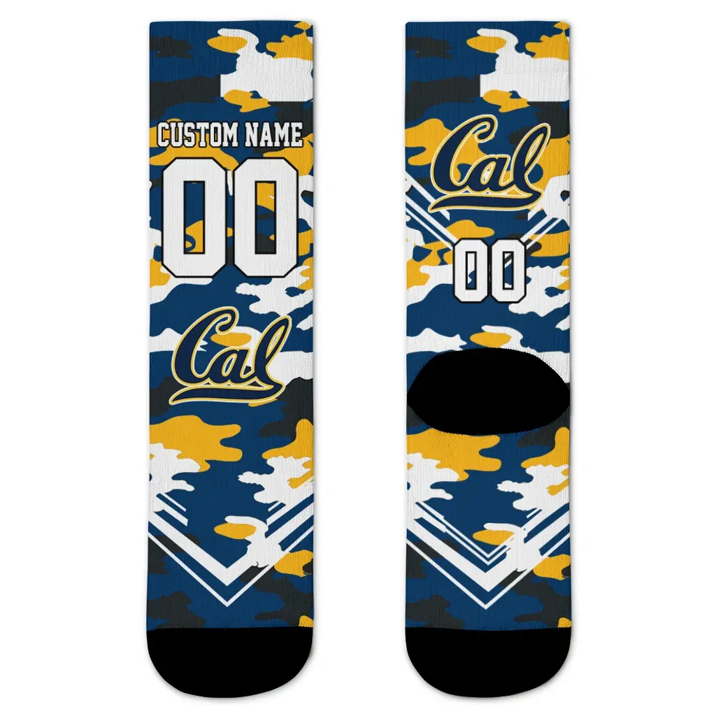 California Golden Bears Socks Custom Woodland Camo Blue Best Selling California Golden Bears Socks Custom Woodland Camo Blue Best Selling