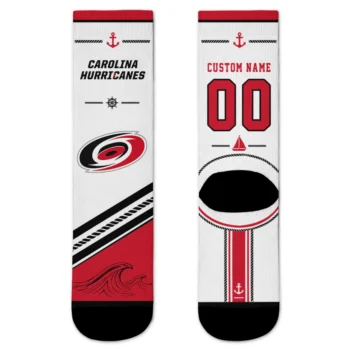Carolina Hurricanes Socks - Custom Nautical Icons Red White