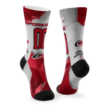 Carolina Hurricanes Socks Personalized Geometric Tech Red Fashion Forward