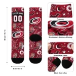 Carolina Hurricanes Socks Personalized Scattered Icons Red Best Selling