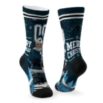 Carolina Panthers Socks Custom Snowy Scene Blue White Best Selling