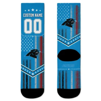 Carolina Panthers Socks Custom Star Stripes Blue White Best Selling