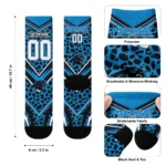Carolina Panthers Socks Customized Leopard Print Blue Black Best Selling