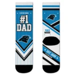Carolina Panthers Socks - Customized Pinstripe Chevron Blue White