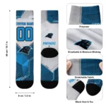 Carolina Panthers Socks Personalized Geometric Tech Blue Best Selling